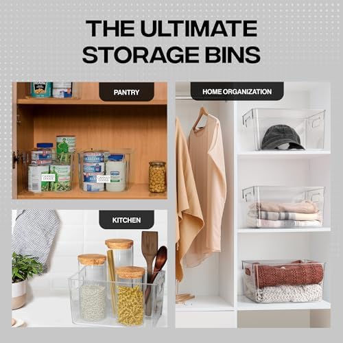 ClearSpace Clear Plastic Storage Bins, 6 Pack
