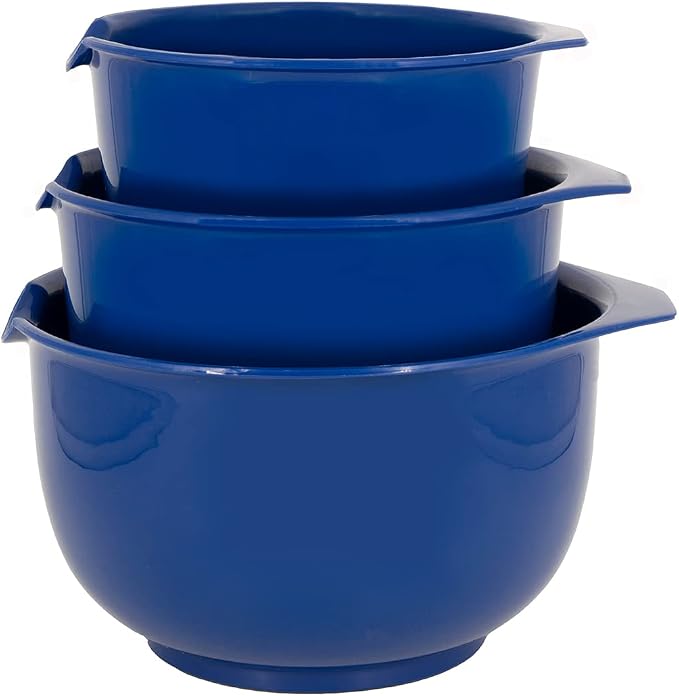 Glad Mixing Bowls with Pour Spout, BPA Free, Dishwasher Safe Plastic Kitchen by GladTrashFoodStorage