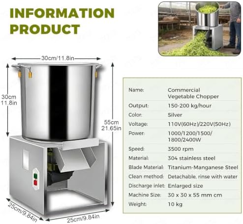 Commercial Vegetable Chopper, 150-200Kg/H