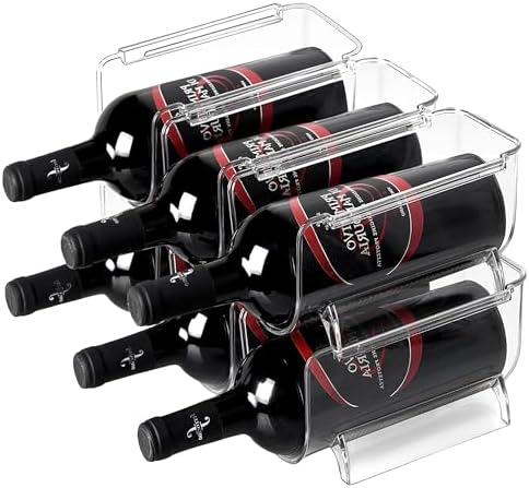 6 Pack Plastic Wine Bottle Holder for Refrigerator