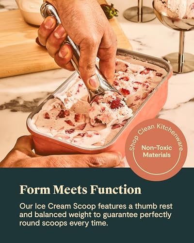 Caraway Stainless Steel Ice Cream Scoop with Ergonomic Handle