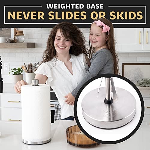 Stainless Steel Paper Towel Holder with Suction Cups, Silver