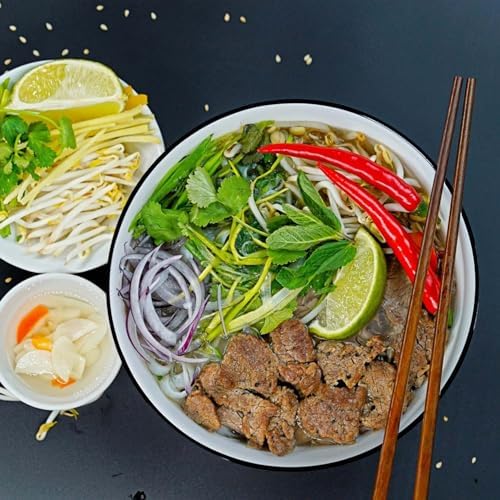 40 oz Large Soup Bowl, Pho Bowls, 7-Inch Rimmed Off-White Porcelain
