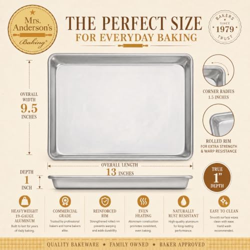 Mrs. Anderson’s Baking Quarter Sheet Pan, 9.5-Inches x 13-Inches