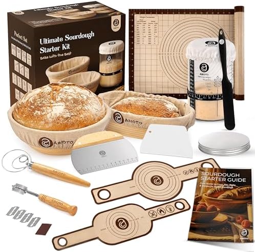 Sourdough Starter Kit, 10" Round & 11" Oval Baskets