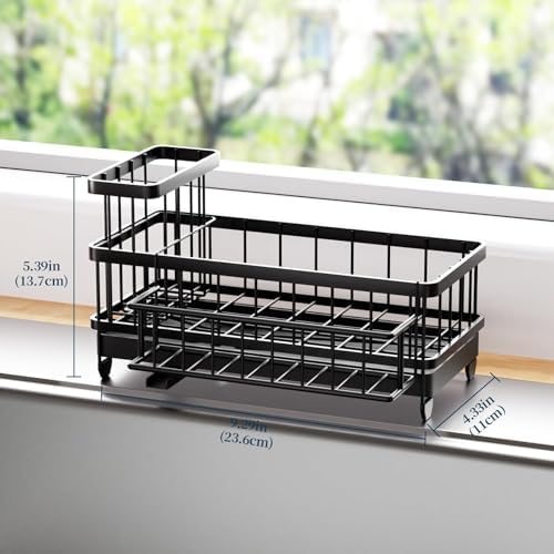 Consumest Sponge Holder for Kitchen Sink, Black