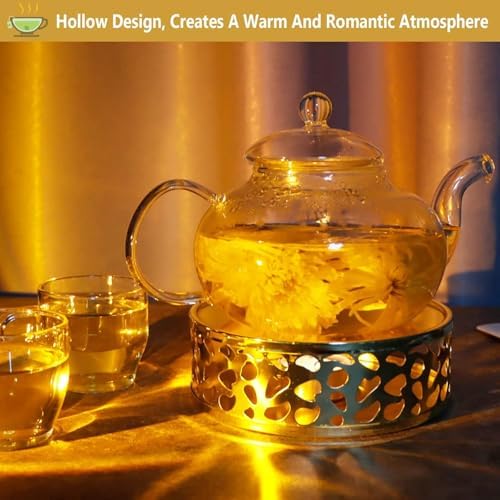 KAYCROWN Teapot Warmer, Stainless Steel Tea Warmer with Candle Holder