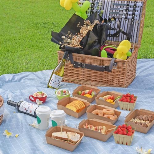 50 Pack Natural Pulp Fiber Berry Basket Molded Berry Basket Vented