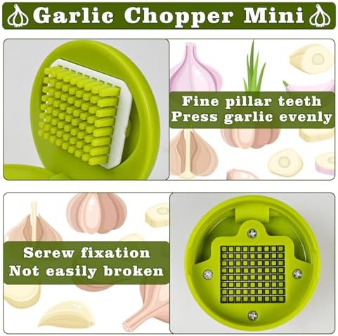 2 Pcs Stainless Steel Garlic Press with Peeler