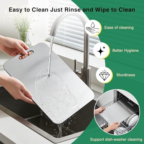 100% Pure Titanium Cutting Boards for Kitchen (9.7 × 5.7 inches)