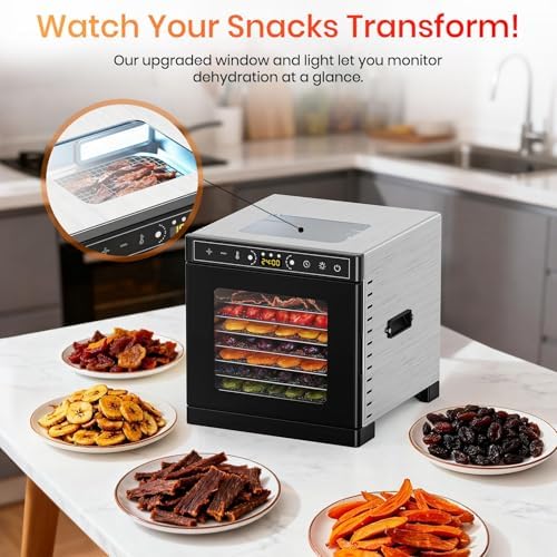 Food Dehydrator, 8 Stainless Steel Trays, 400W