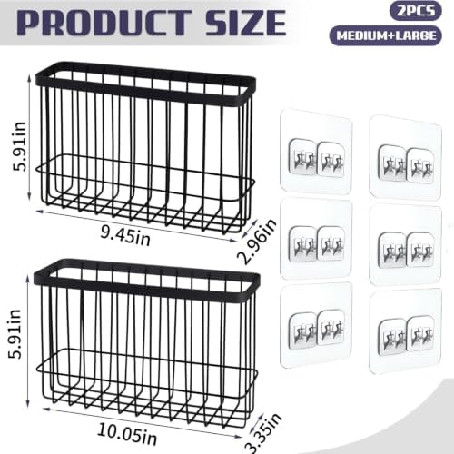 2Pack Cabinet Door Organizer, Self-Adhesive Lid Storage Box for