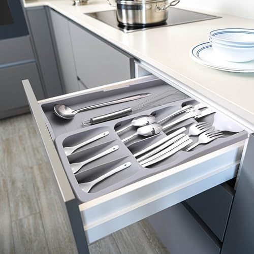 Plastic Expandable Silverware Drawer Organizer
