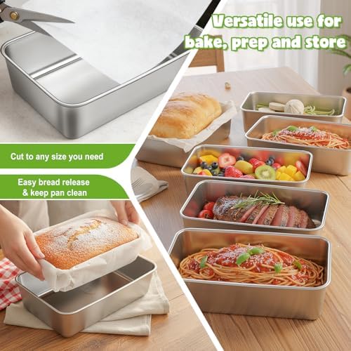 304 Stainless Steel Loaf Pan for Baking Bread, 9 x 5 Inch Loaf Pan