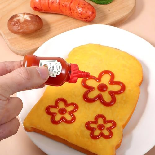 4 Pcs 1oz Mini Sauce Bottles, Mini Condiment Squeeze Bottles, Mini
