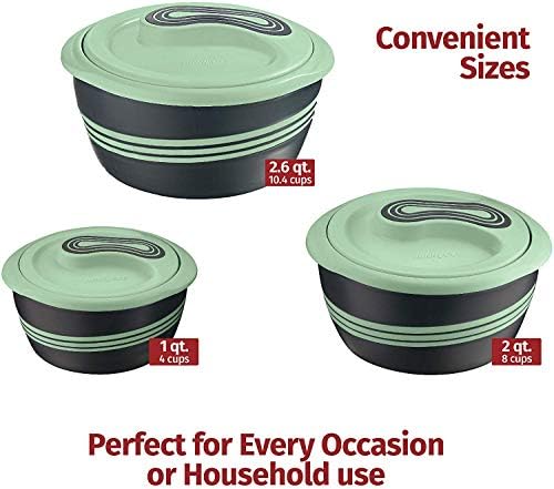 Pinnacle 3 pc Insulated Casserole Dish Set, Green