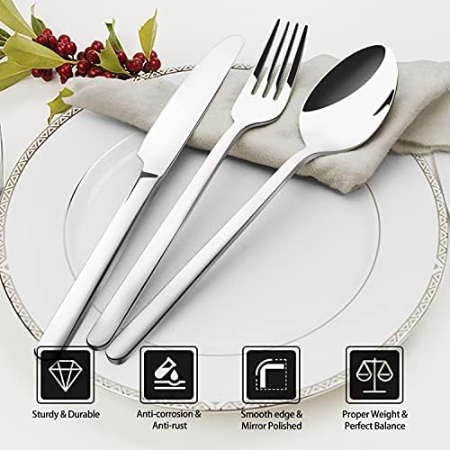 4-Piece 8-Inch Dinner Spoons Set, 18/10 Stainless Steel, Not Teaspoons