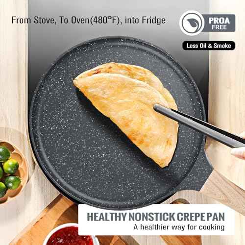 SouxMux 8" Crepe Pan with Spreader, Ceramic Nonstick, Induction Ready