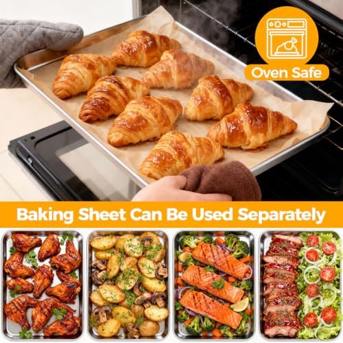 Onader Air Fryer Basket and Tray, 16x12 In Stainless Steel Baking