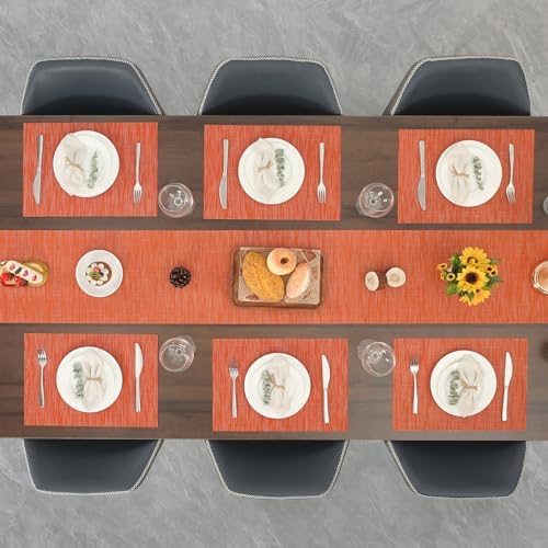 Myir JUN Orange Placemats Set of 8 for Dining Table Thanksgiving