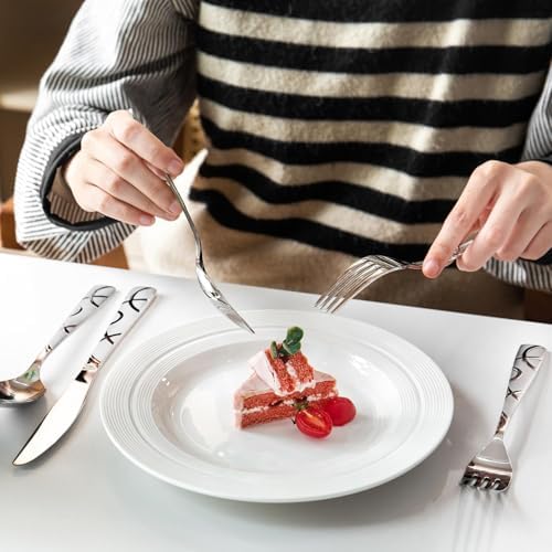 HIKAA 20PCS Silverware Set Service for 4,Premium Stainless Steel