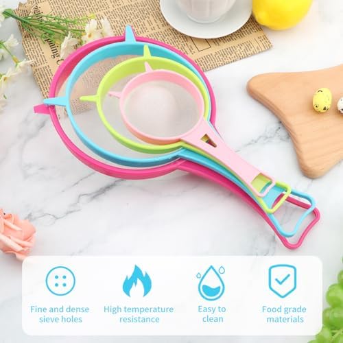 4Pcs Fine Mesh Strainer Set, Solid-Liquid Separator Gadget, Plastic