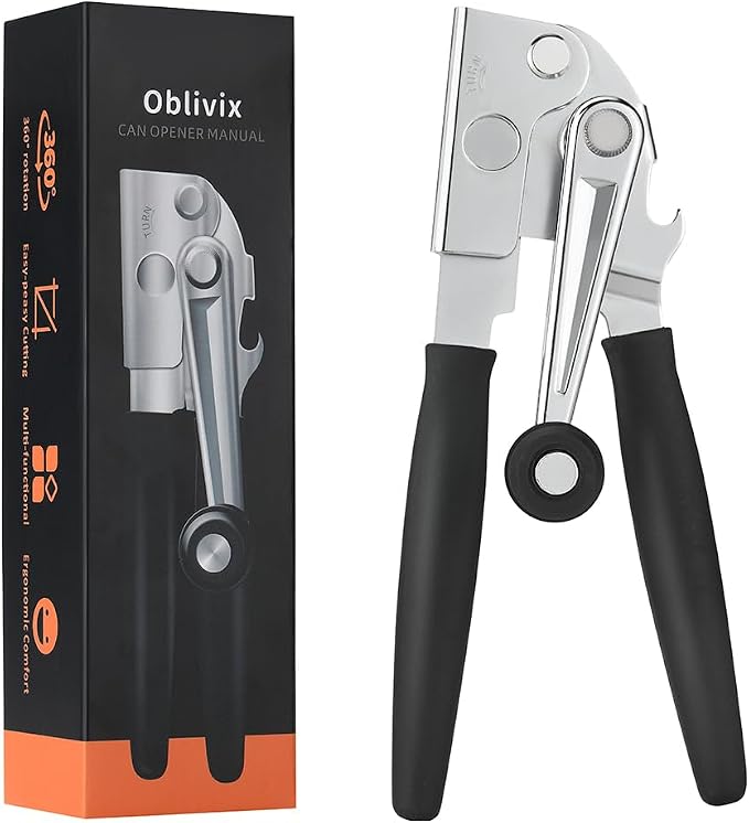 Manual Can Opener with Soft Handles, Commercial Can Openers Heavy Duty by Unknown