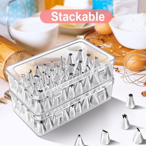 Piping Tips Storage Box with Fixed Pins, 42 Pegs