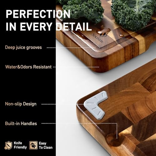 Large Acacia Wood End Grain Cutting Board