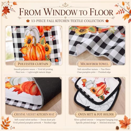 Haull 13 Pcs Fall Thanksgiving Kitchen Decor Set Buffalo Plaid