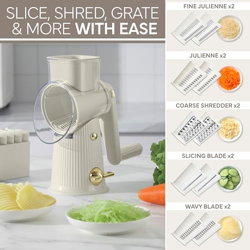 COOK WITH COLOR Rotary Cheese Grater, 5 Blades