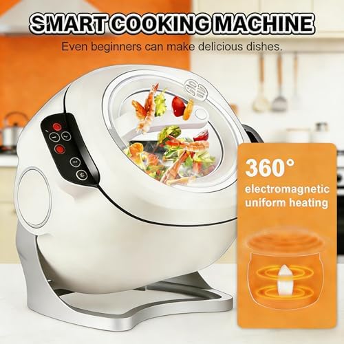 Commercial Food Processor, Lazy Stir-fry Pan Cooking Machine with 3