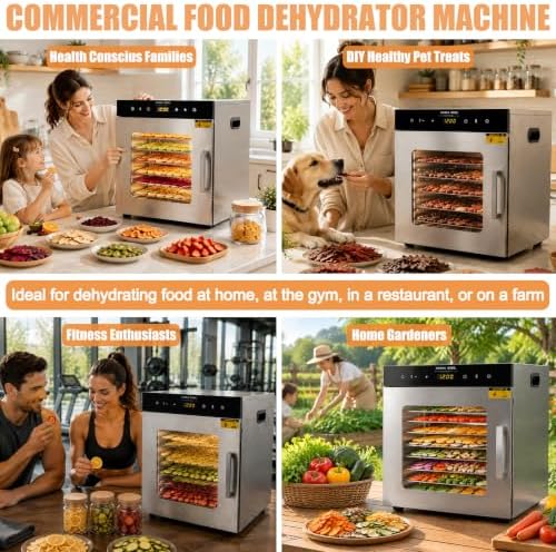 Commercial Food Dehydrator Machine, 12 Stainless Steel Trays