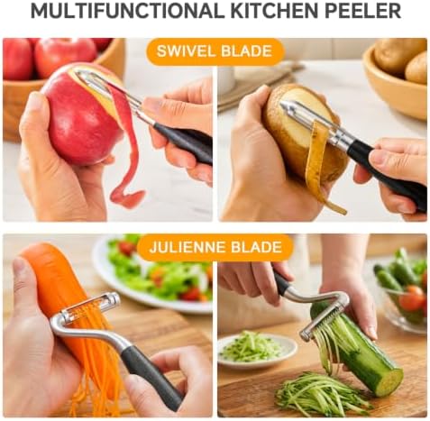 2 Piece Swivel & Julienne Peeler - Fruit, Vegetable Peelers for