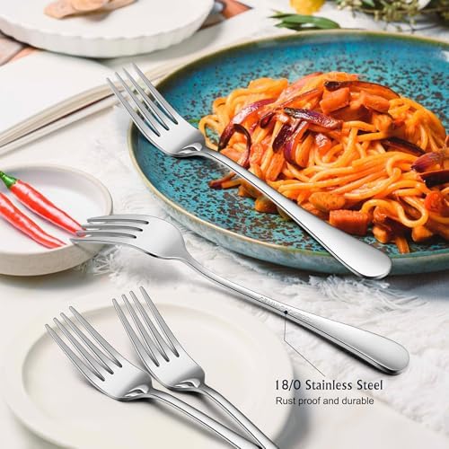 E-far Forks Spoons and Knives Set for 4, 12 Pcs Stainless Steel