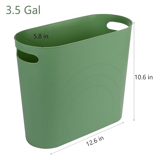 rejomiik Small Trash Can, 3.5 Gallon Slim Garbage Can Plastic Waste Basket - Image 6
