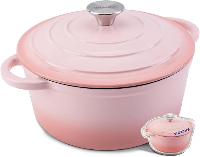 Enameled Cast Iron Dutch Oven - 7QT Pot by WOKINS