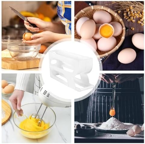 Egg Container for Refrigerator, Auto-Rolling 3-Tier Holder White