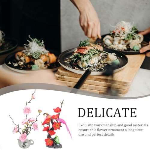 Hemoton Artificial Flower Sushi Plate Decorations 2pcs Fake Flowers