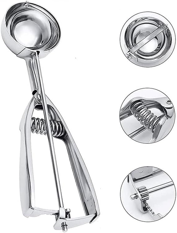 3-Piece Stainless Steel Ice Cream Scoop Set – Heavy Duty Ice Cream