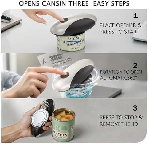 Electric Can Opener, USB-C Rechargeable Automatic Can Opener with