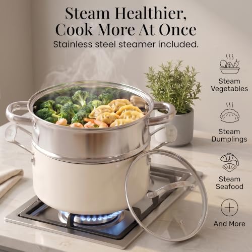GOTHAM STEEL 20 Pc Ceramic Cookware Set with Knives Set