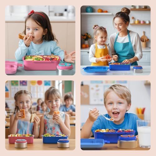 DaCool Upgraded Kids Lunch Box with Thermo for Hot Food 1400ml Child