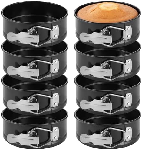 8 Pcs 4-Inch Springform Pan Set, Nonstick Mini Cheesecake Pans with