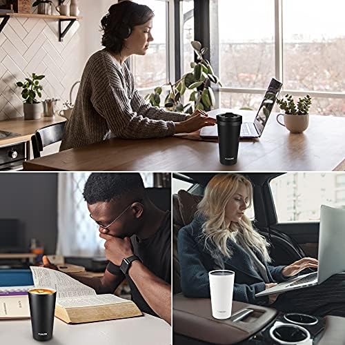 Funkrin Insulated Coffee Mug with Ceramic Coating, 16oz Iced Coffee