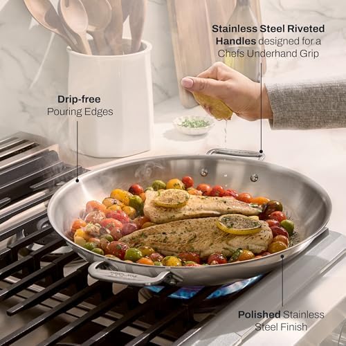 All-Clad D3® Stainless Steel 14 inch Paella Pan- Made in the USA- The