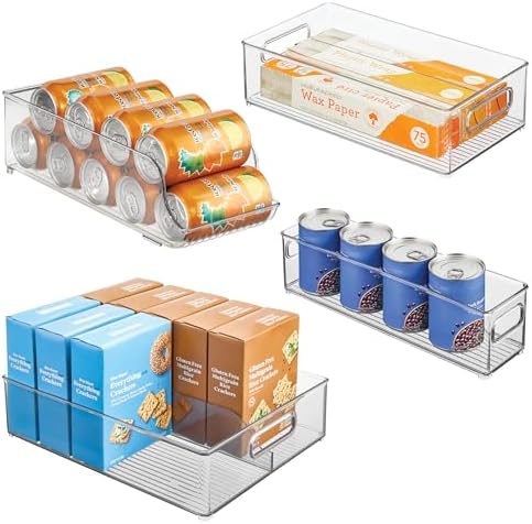 iDesign Soda Can Dispenser Storage Bin Set, Set of 4