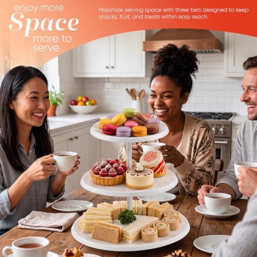 Masirs Collapsible 3-Tier Party Tray: Decorative Design Folds for