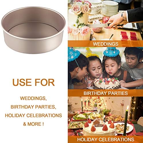 CHEFMADE Round Cake Pan, 8-Inch with Removable Loose Bottom