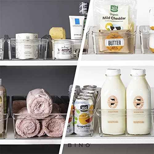 BINO | Plastic Storage Bins, Small | THE CURVE COLLECTION | Multi-Use Organizer Bins | Storage Containers Kitchen, Pantry and Home Organization | Fridge Organizers | Pantry Organization